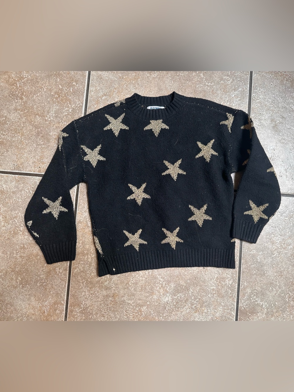 Old Navy Black Sweater with Gold Stars